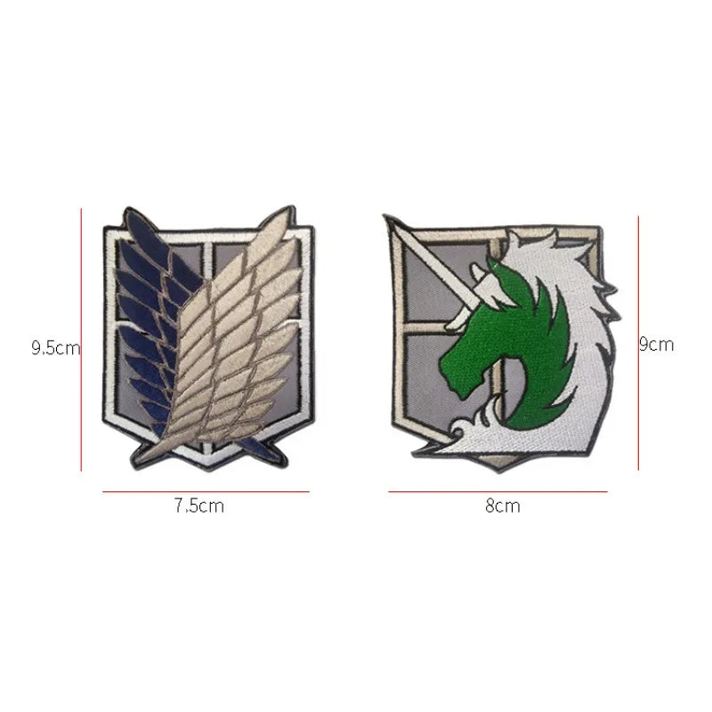Attack on Titan Wings of Freedom Cosplay Patch Embroidery  Badge for Clothing, Armband, Hook & Loop Apparel Patches, 1PC
