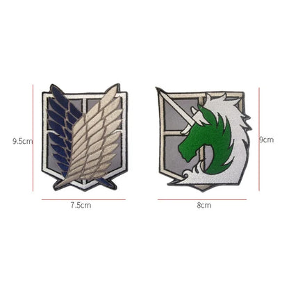 Attack on Titan Wings of Freedom Cosplay Patch Embroidery  Badge for Clothing, Armband, Hook & Loop Apparel Patches, 1PC