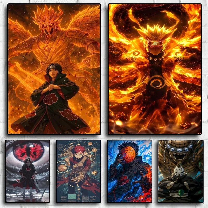 Print on Canvas Wall Art Naruto Uchiha Itachi Poster HD Cartoon Pictures Home Living Room Decoration Paintings Holiday Gifts
