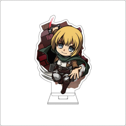 10CM Anime Attack on Titan Cosplay Cute Acrylic Figure Stand Plate Armin Arlert Mikasa·Ackerman Eren Jaeger Ornaments Gifts