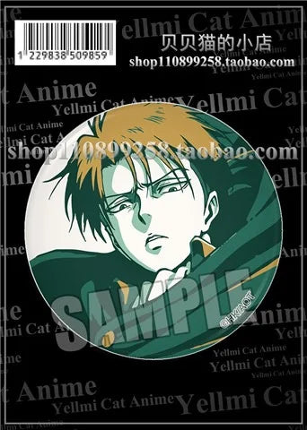 Attack on Titan Badge Levi Ackerman Mikasa Ackerman Erwin Smith Hange Zoe Ymir Goddess Pin Brooch Accessory Keychain Anime