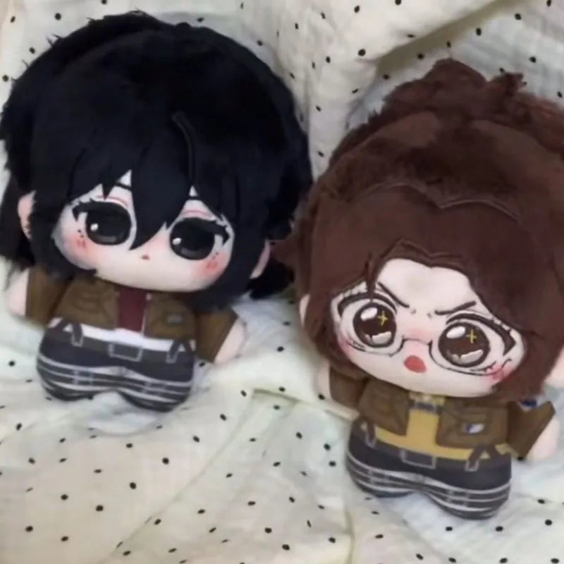 Attack on Titan Fan Made 10cm Doll Levi Eren Mikasa Hange Plush Pendant Mini Stuffed Toy Backpack Keychain Collectible Gift