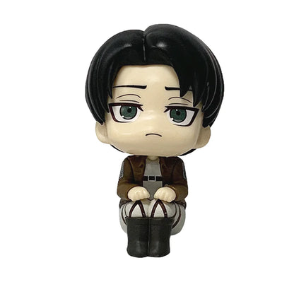 Attack on Titan Eren Jaeger Levi Ackerman Lookup Series Anime Action Figure Model Statue Desktop Ornament Collectible Small Gift Halloween Christmas Valentine's Day Gift Decoration
