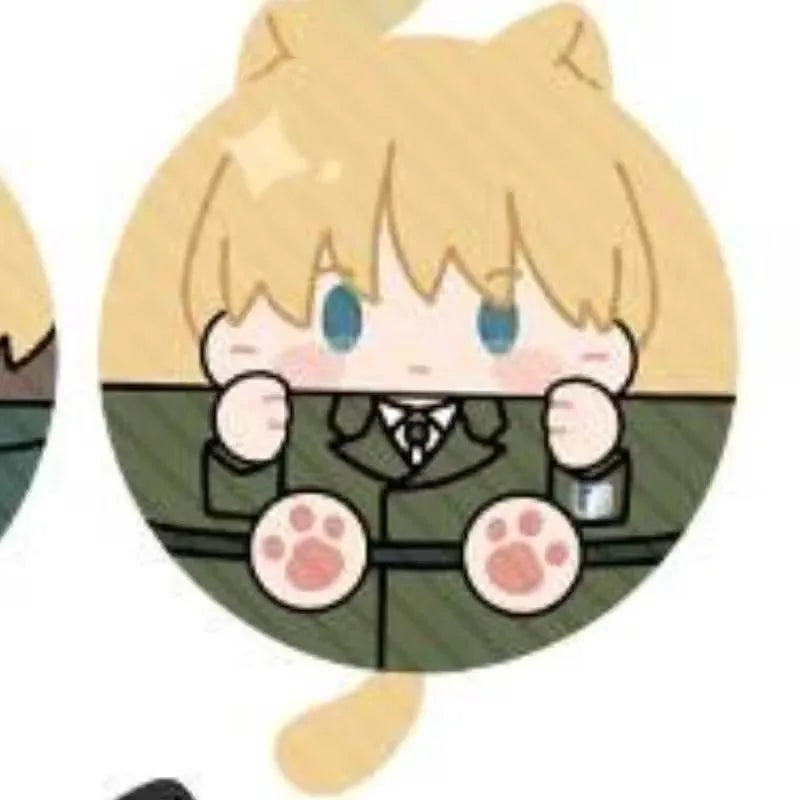 Attack On Titan Cat Ear Plush Pendant Eren Mikasa Armin Levi Anime Keychain Bag Charm Collectible Decor Surprise Gift