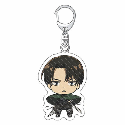 55MM Anime Attack on Titan‌ Acrylic Keychain Eren Jaeger Mikasa Ackerman Armin Arlert Connie Springer Figure Pendant Gifts