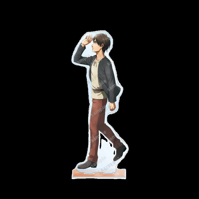 Attack On Titan Eren Jaeger Mikasa Ackerman Levi Ackerman Acrylic Figure Display Cartoon Stand Model Plate Accessories Keychain