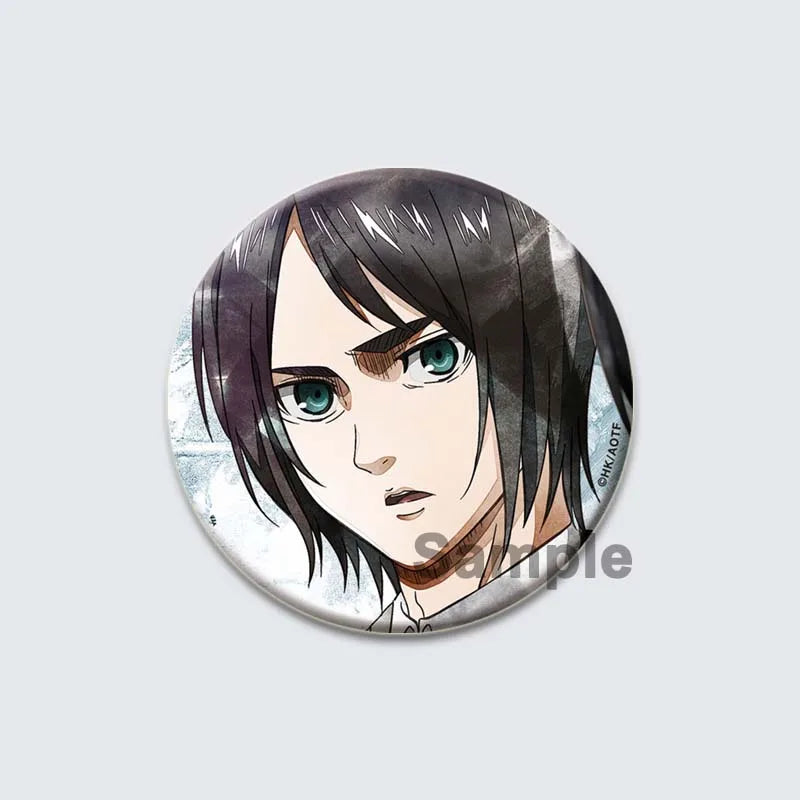 Eren Levi Armin Arlert Erwin Cartoon Badge Attack on Titan Brooches on Backpack Clothes Handmade Round Pins for Gift Accessory