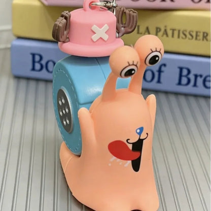 One Piece Den Den Snail Mushi Voice Recording Keychain Cute Sound Pendant Recordable Student Couple Bag Charm Creative Gift