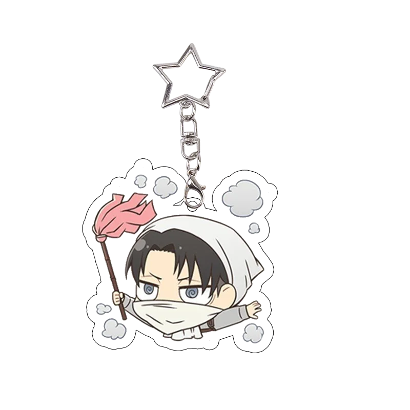 26pcs Attack on Titan Acrylic Keychain Mikasa Annie Levi Chibi Keyring Key Accessories Pendant Collect Reiner Birthday Gift
