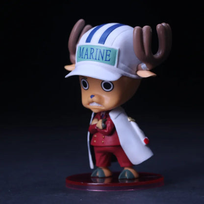 4Pcs Anime One Piece Tony Tony Chopper Cos MARINE Sengoku Sakazuki Model Toy Gift Car Ornament PVC Action Figure Boxed