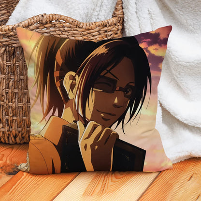 Attack on Titan Hange Zoe Pillow Case Home Decoration Cushion Cover Suitable For Office Sofa Bedroom Car