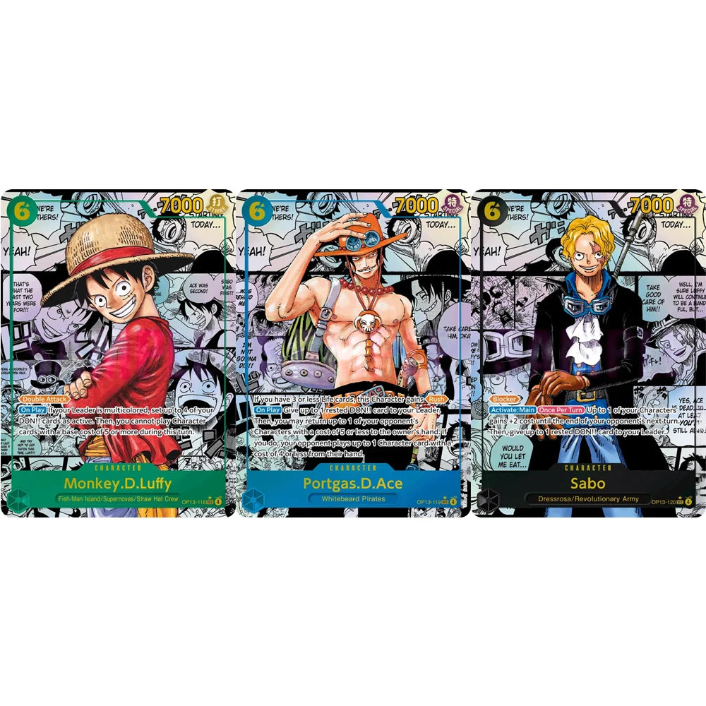 ONE PIECE Collection Cards GAME Monkey.D.Luffy Portgas.D.Ace Sabo  EN DIY High Quality Self Made Game Anime Cards Gift Toy