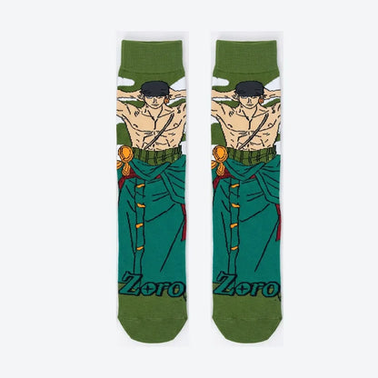 Unisex One Piece Anime Crew Socks Luffy Zoro Gear 5 Cotton Cartoon Streetwear Hosiery for Fans