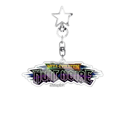 Anime French Version Mega Evolution TCG Logo Pocket Monsters 5cm Acrylic Keychain Creative Small Card Bag Pendant Decoration Toy