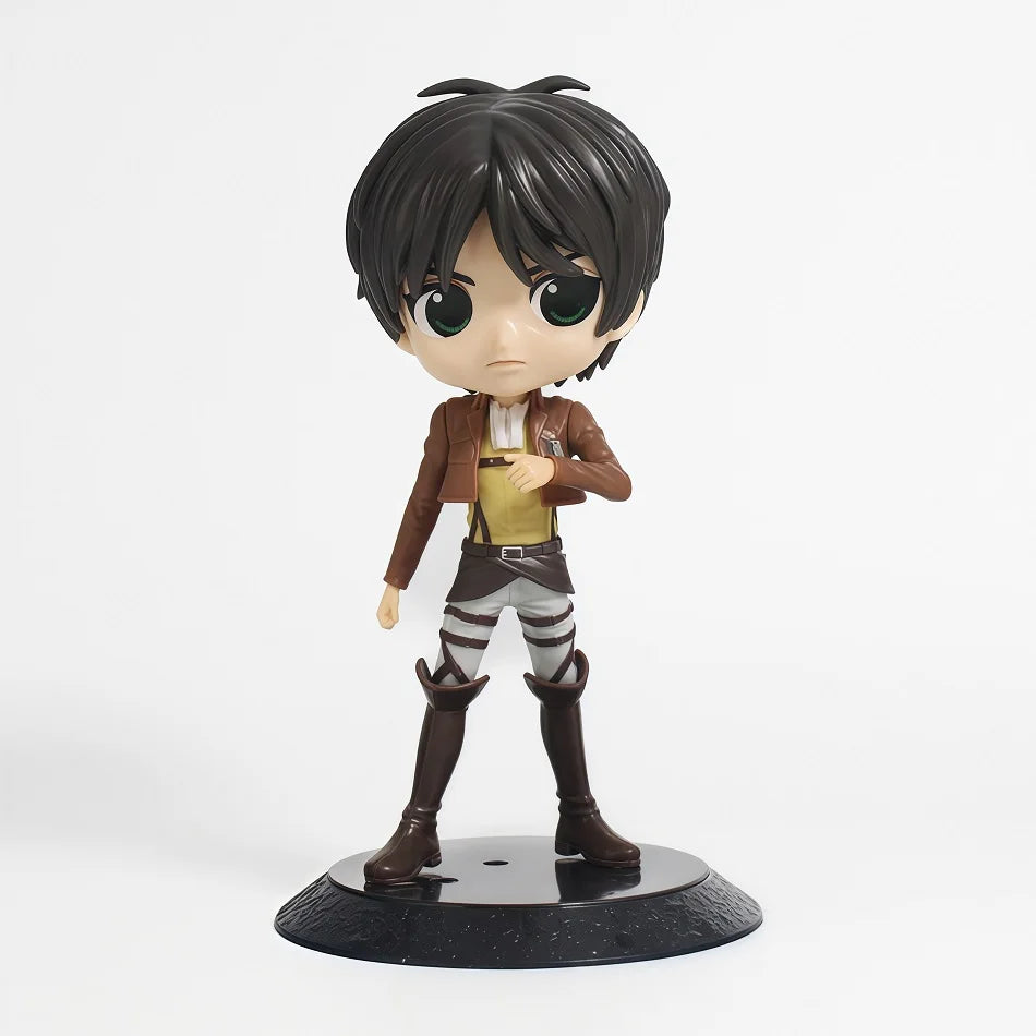 14cm Anime Attack on Titan Figure Eren Yeager Action Figure Levi Ackerman/ Mikasa Ackerman Figurine Qposket Model Doll Toys Gift