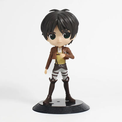 14cm Anime Attack on Titan Figure Eren Yeager Action Figure Levi Ackerman/ Mikasa Ackerman Figurine Qposket Model Doll Toys Gift