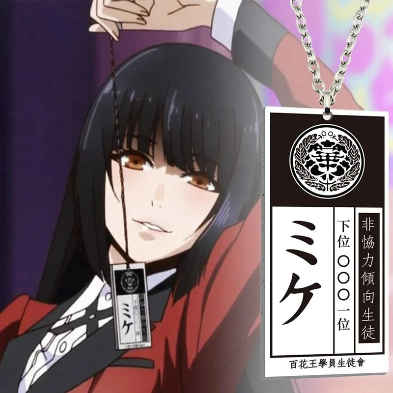 Anime Kakegurui Compulsive Gambler Keychain Jabami Yumeko ID Card