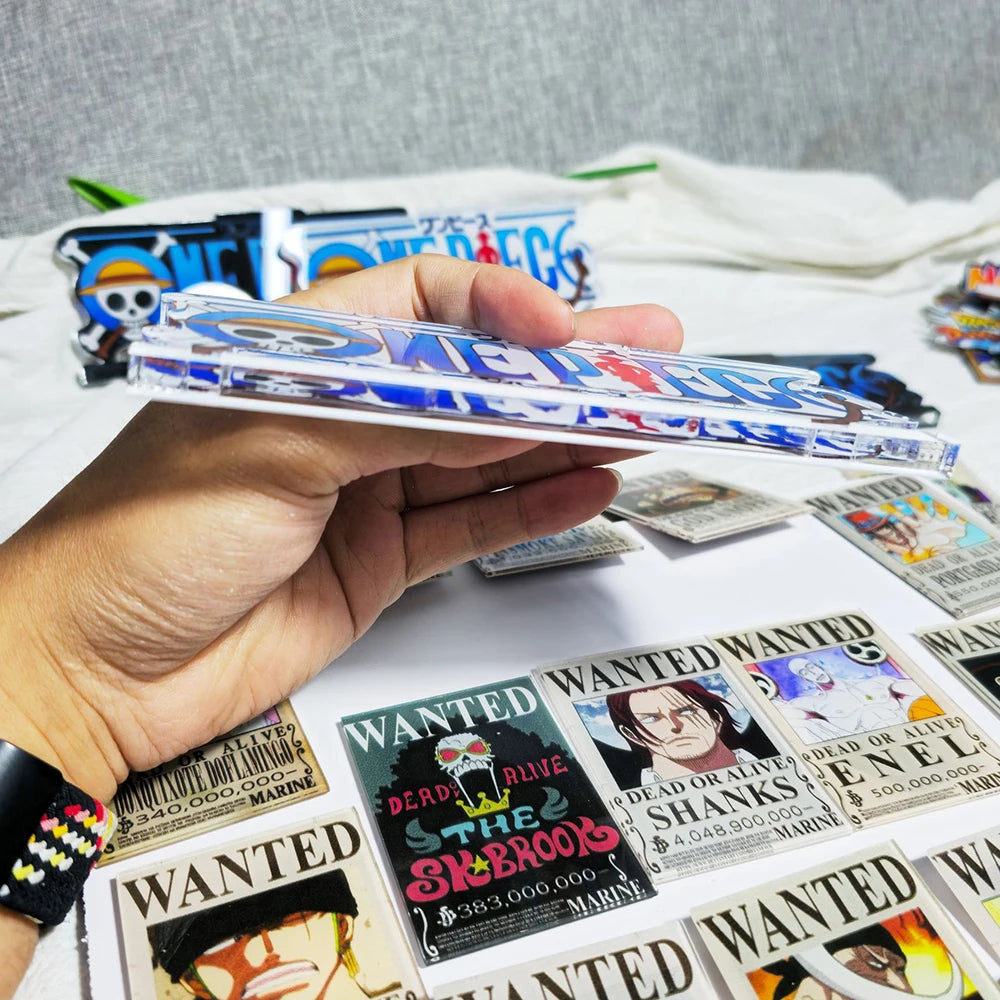 ONE PIECE Anime Logo 4*9.5cm Surface Film Back Glue Tearable 2 Style Action Figure Model Matching