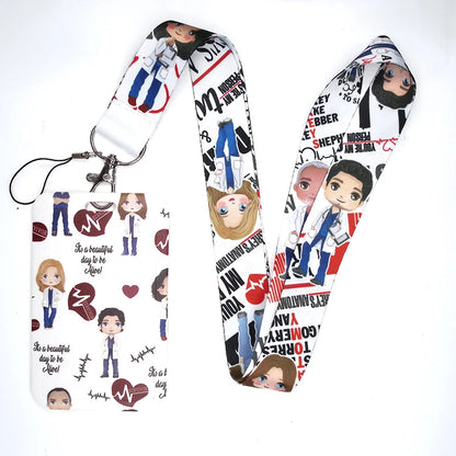 100 Styles Anatomy Credential Holder Keychains Neck Lanyard Pass Card Anime Credit Card Holder Keychain Straps Wholesale