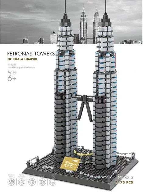 MOC World Famous Architecture Edifice Opera House Building Blocks Villa Savoye Bridge Tower Toy Children Birthday Christmas Gift