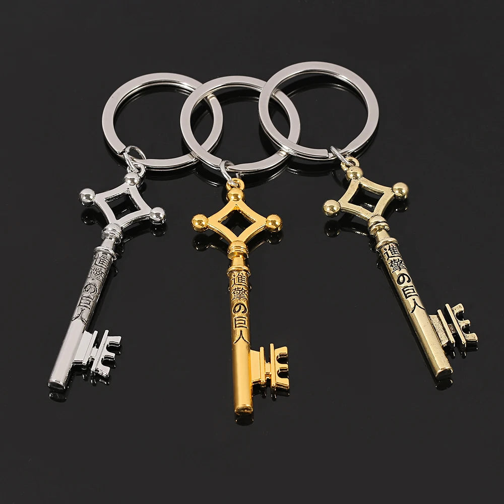 Fashion Vintage Anime chaveiro Cosplay Gifts Attack On Titan Keychain Eren Yeager Shingeki No Kyojin Keyrings Key Chains