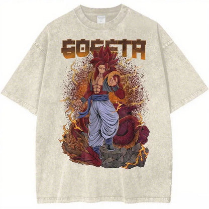 Dragon Ball Vintage Wash Graphic T Shirt Men Anime Print Women Short Sleeve Tee New Summer Casual Tops Streetwear Harajuku Y2k