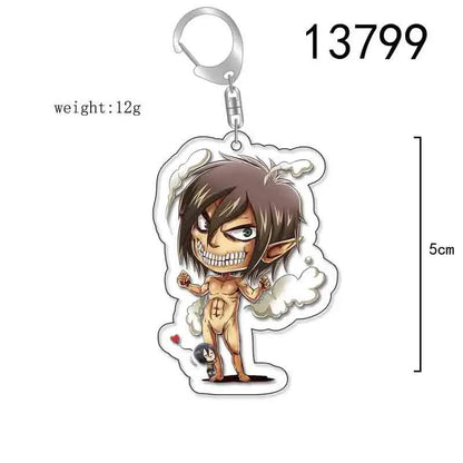 Attack On Titan Anime Peripheral Acrylic Figure Display Keychain Pendant Eren Mikasa Levi Creative Decorative Gift Accessories