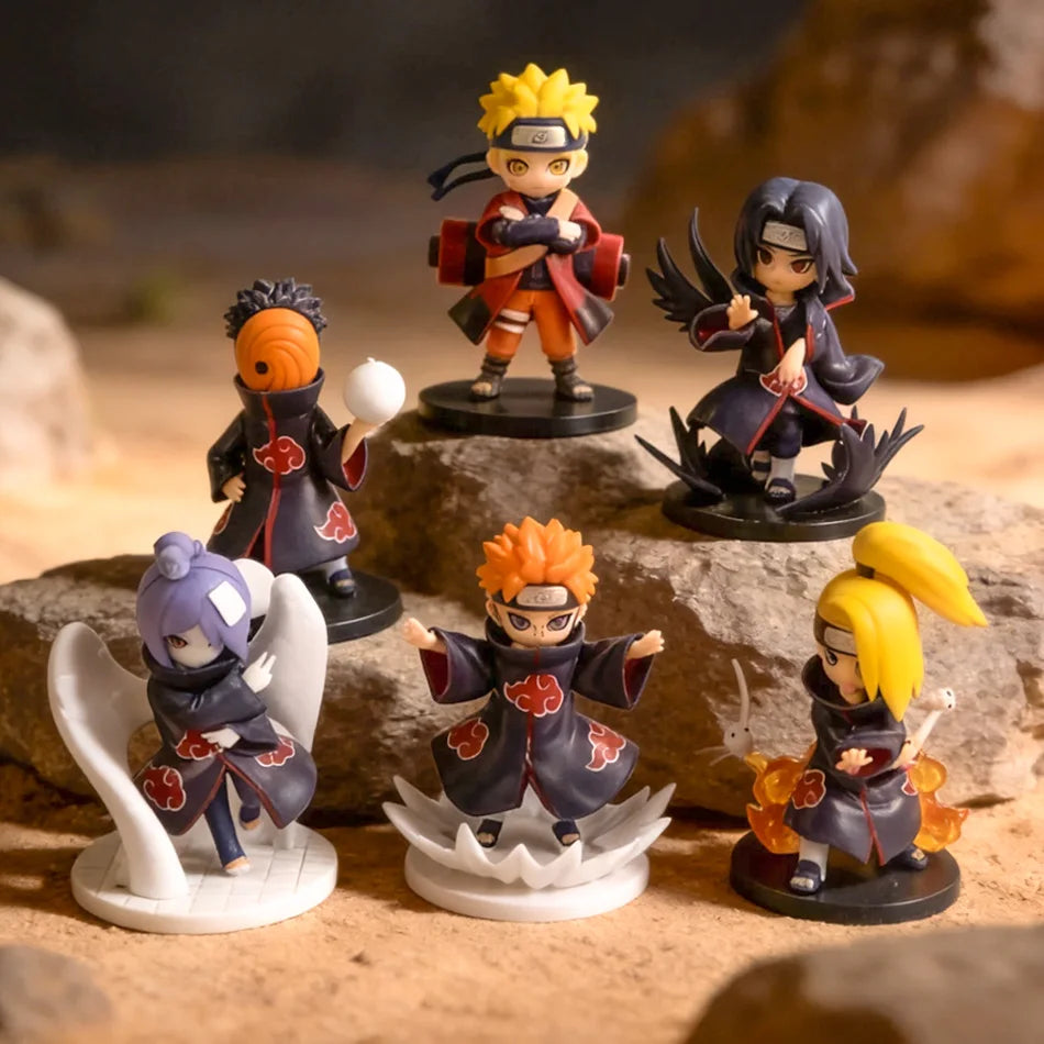 In Stock Blind Box, Bandai Naruto Shippuden Akatsuki Series Anime Figure Peripheral, Naruto Trendy Doll, Creative Desktop Orname
