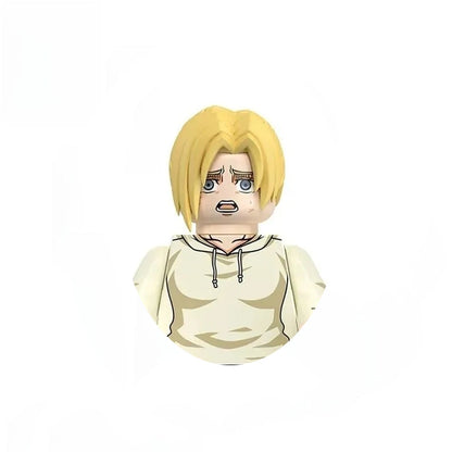 New Attack on Titan Minifigure Keychain Shingeki No Kyojin Eren Levi Mikasa Anime Action Figures Toys for Kids Gift