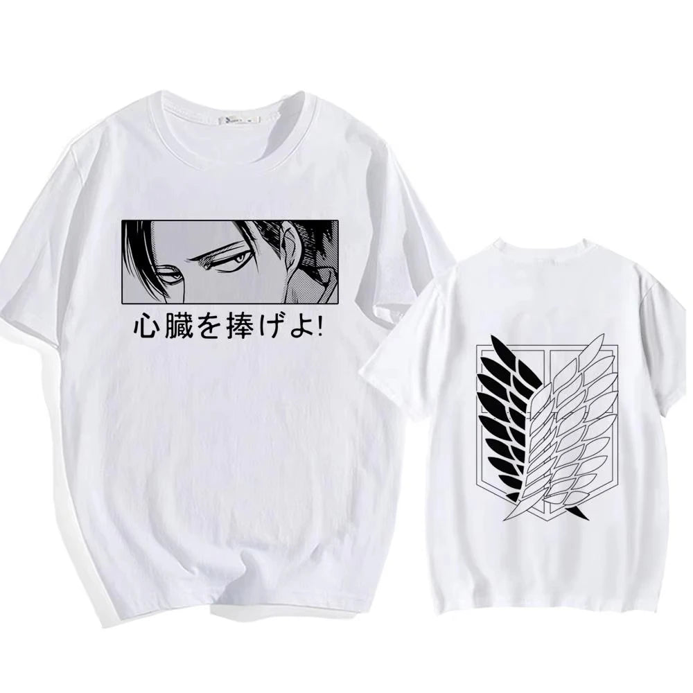 Attack on Titan Streetwear Men's T Shirt Eren Yeager Shingeki No Kyojin  Anime Summer Cotton Women Tops Tees Casual High Quality
