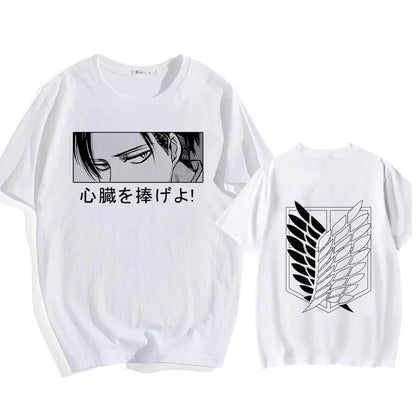Attack on Titan Streetwear Men's T Shirt Eren Yeager Shingeki No Kyojin  Anime Summer Cotton Women Tops Tees Casual High Quality