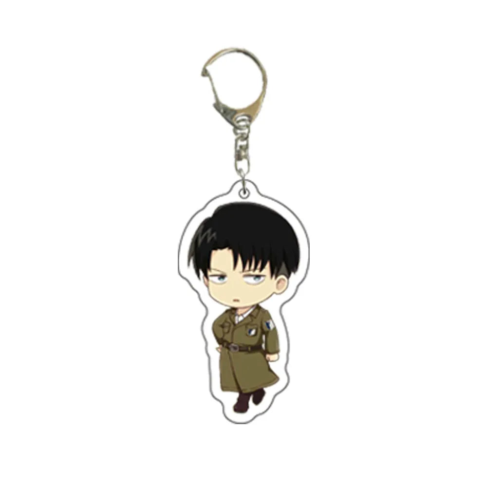 55MM Anime Attack on Titan Figure Eren Jaeger Mikasa Ackerman Armin Arlert Erwin Smith Levi Ackerman Acrylic Keychain Cute Gifts