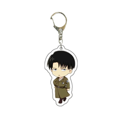 55MM Anime Attack on Titan Figure Eren Jaeger Mikasa Ackerman Armin Arlert Erwin Smith Levi Ackerman Acrylic Keychain Cute Gifts