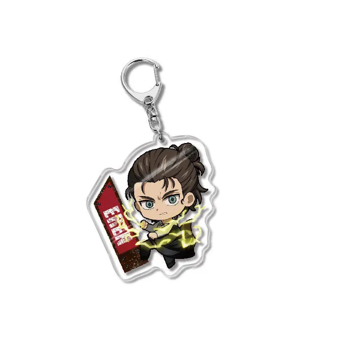 Attack On Titan Acrylic Figure Display Cartoon Keychain Eren Mikasa Levi Anime Desk Ornament Key Ring Accessories Q Version