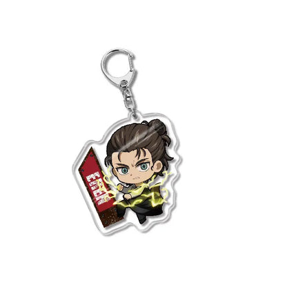Attack On Titan Acrylic Figure Display Cartoon Keychain Eren Mikasa Levi Anime Desk Ornament Key Ring Accessories Q Version