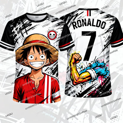 2026 New Arrival One Piece Special Edition Men's Soccer T-shirt Ronaldo # 7 Soccer Shirt T-shirt Kids Luffy 3D Printed T-shirt
