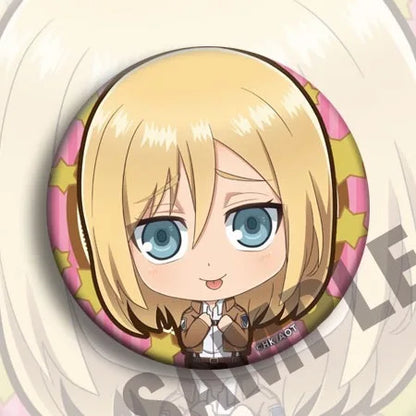 Attack on Titan Anime Badge 58mm C Style Anime Merchandise Gift Pin Mikasa Levi Poster Collectible Fan Art Cosplay Accessories