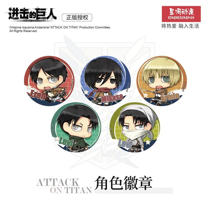 Attack on Titan Eren Jager Armin Arlert Rival Ackerman Hanji Zoe China Official Authorization Qver. Character Badge
