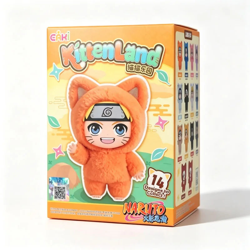 In Stock Genuine EAKI Naruto Shippuden KittenLand Vinyl Series Third Blind Box Plush Figurine Model Toys Collection Present