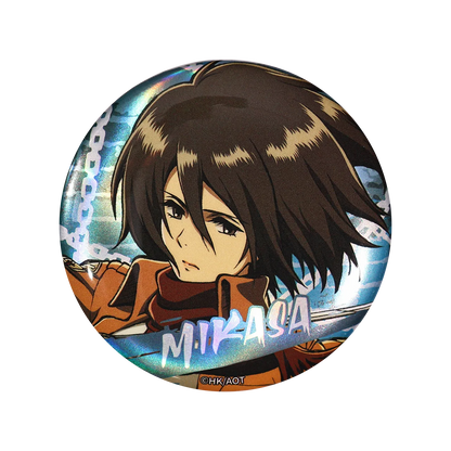 58mm Anime Attack on Titan Eren Jaeger Mikasa·Ackerman Sasha Braus Cosplay COSTUME Badge Pin SPTE Tinplate Brooch﻿ Prop Gilf