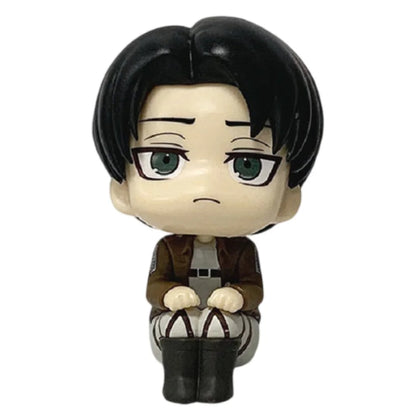 14cm Anime Attack on Titan Figure Eren Yeager Action Figure Levi Ackerman/ Mikasa Ackerman Figurine Qposket Model Doll Toys Gift
