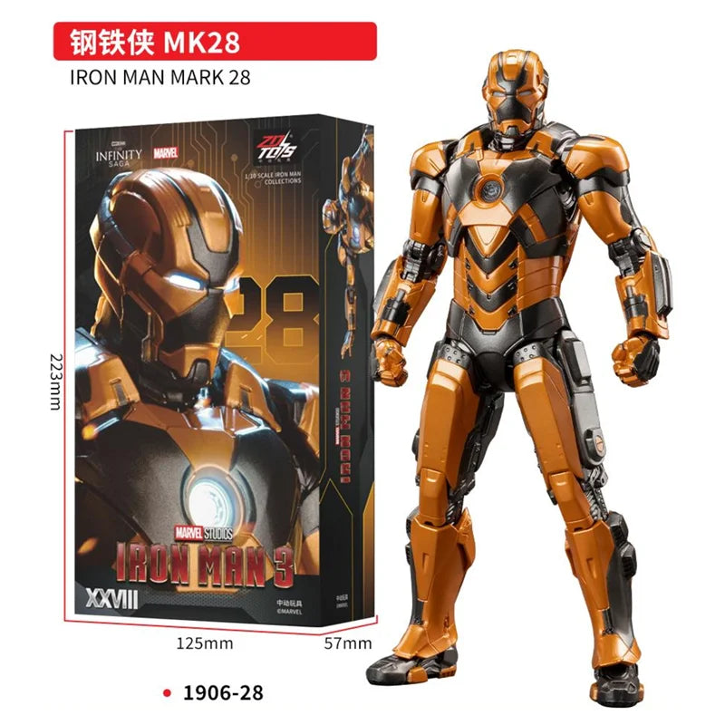 ZD Toys Iron Man Series Joint Movable MK1 MK2 MK3 MK4 MK5 MK6 MK7 MK42 MK43 MK50 Movie Action Figure 7 Inches Mark Dolls