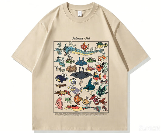 Pokemon Fish Guide Retro T-Shirt