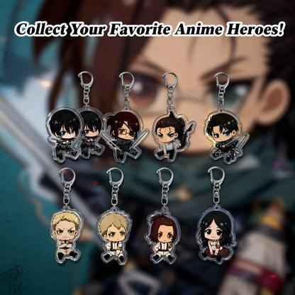 Attack on Titan Keychain Eren Yeager Mikasa Ackerman Acrylic Double Sided Keychain