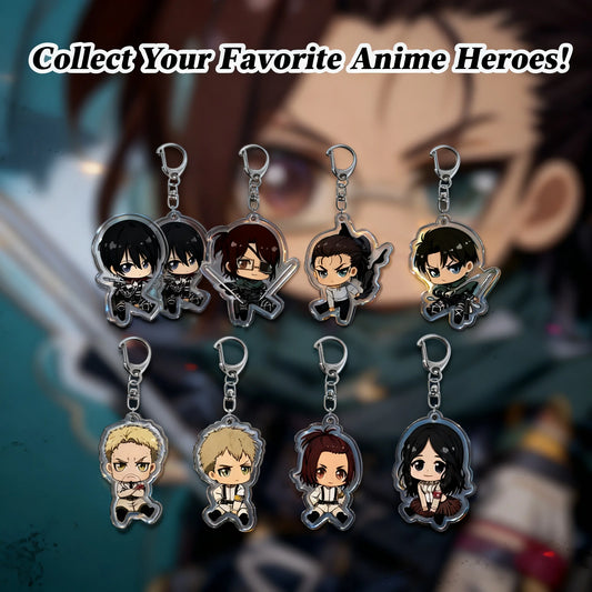 Attack on Titan Keychain Eren Yeager Mikasa Ackerman Acrylic Double Sided Keychain
