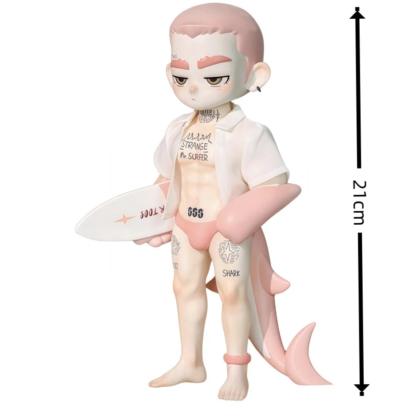 Toos Deer Head Boy Figure Muscle Guy Handsome Boy with Tattoo Warrior Doll Running Park Collection Ornament Accompany Gift