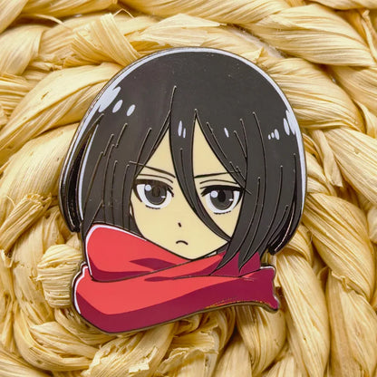 Mikasa Ackerman Badges Pendant Attack on Titan Pins Japanese Anime Manga Brooches for Backpack Clothing Lapel Cosplay Toy Gift
