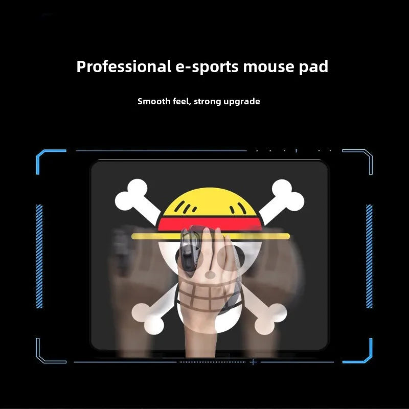 One Piece Cartoon Mouse Pad Monkey D.Luffy Skull One Piece straw hat pirates Trumpet banner Mousepad Desk Mat