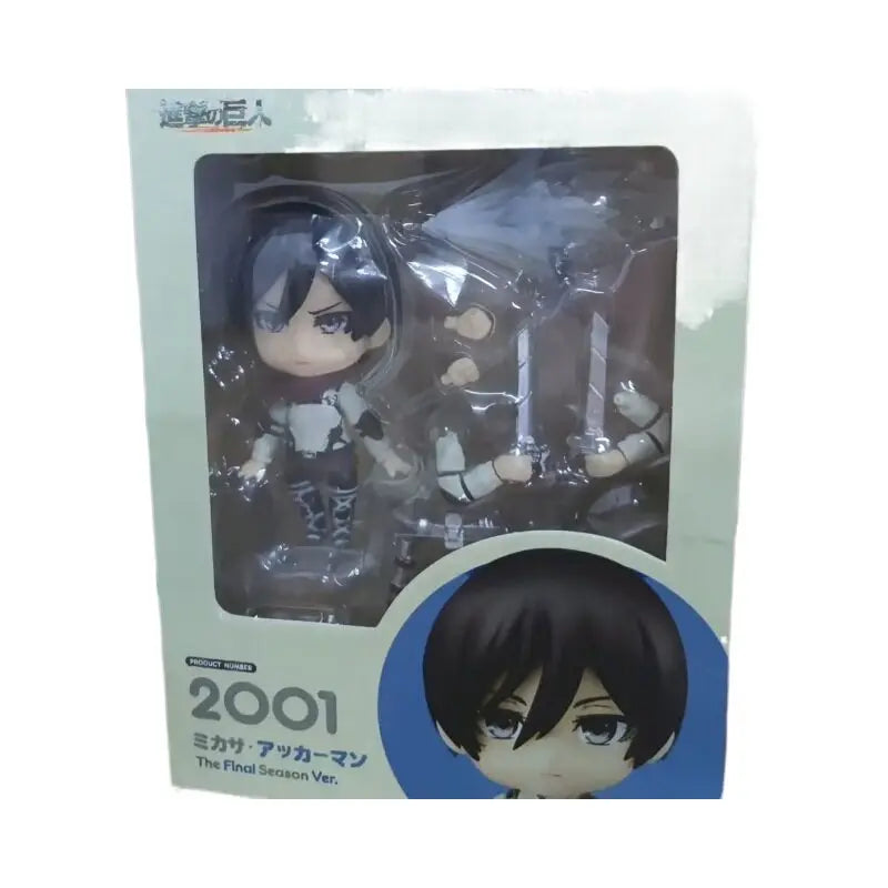 Q Version Mikasa A Ckerman Attack On Titan Action Figure Final Season Q Style #2001 Face Swap Figurine Collectible Desktop Decor