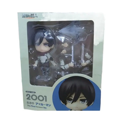 Q Version Mikasa A Ckerman Attack On Titan Action Figure Final Season Q Style #2001 Face Swap Figurine Collectible Desktop Decor